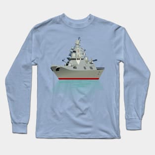 cartoon modern military frigate Long Sleeve T-Shirt